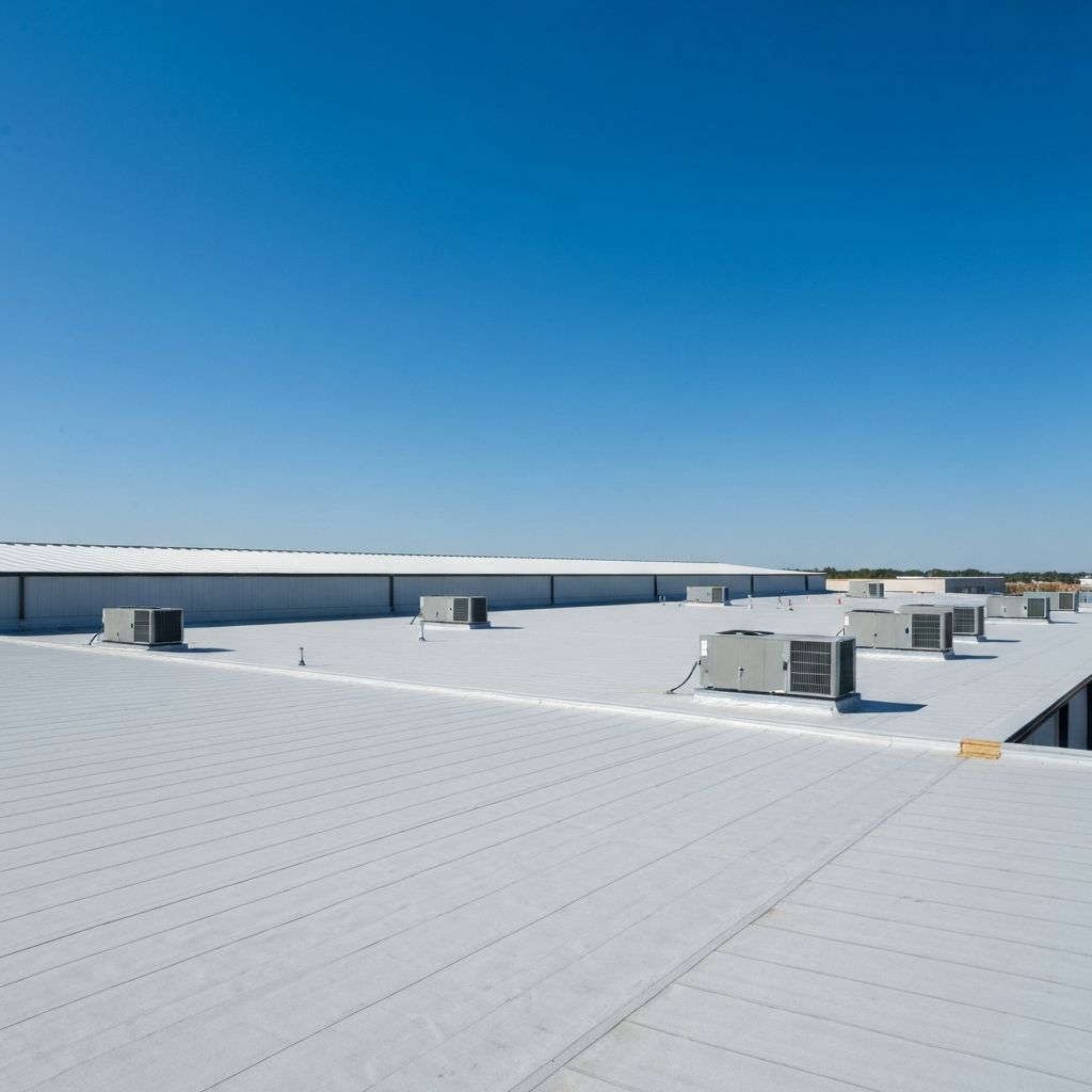 Commercial flat roof installation